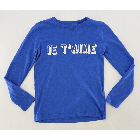Crewcuts‎ Girl’s Blue Je T’-Aime Long Sleeve T-Shirt Size Small 6-7 Preppy - Picture 1 of 6